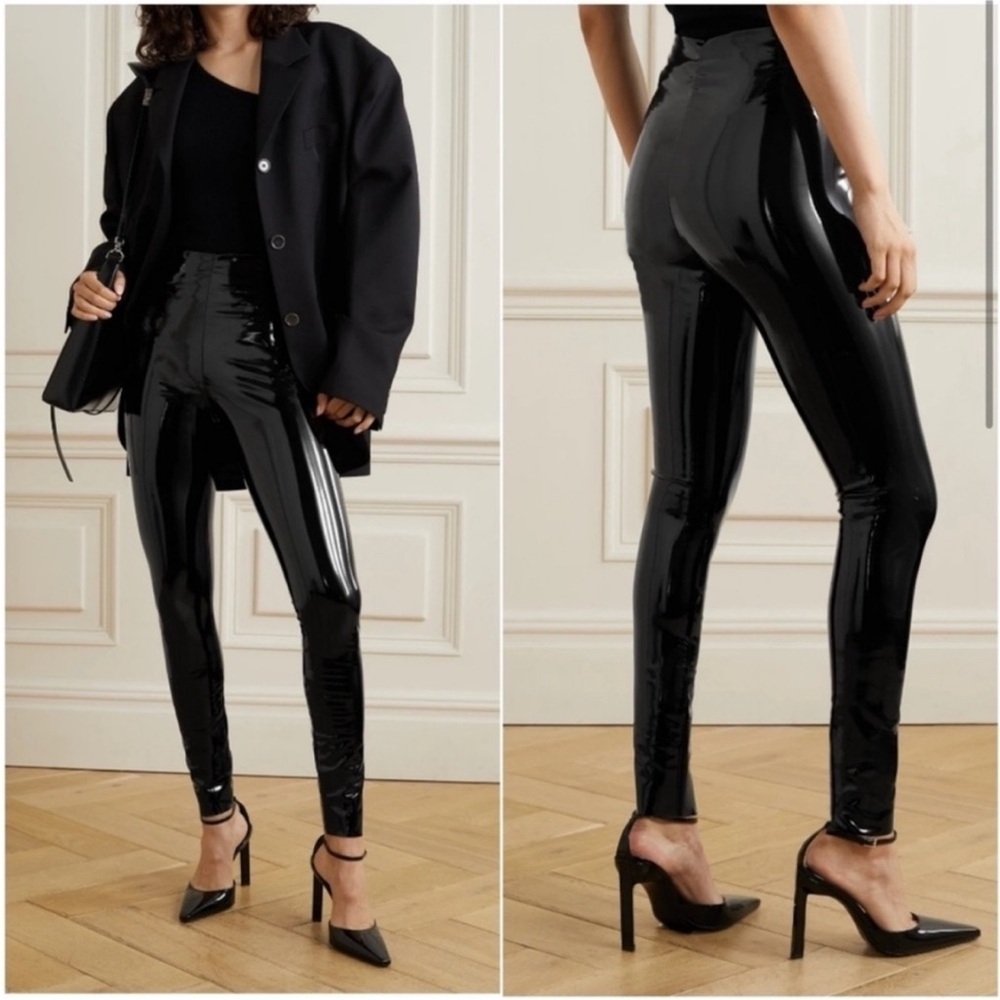 NWT! Commando Black Vinyl High-Waist Leggings Size Small!